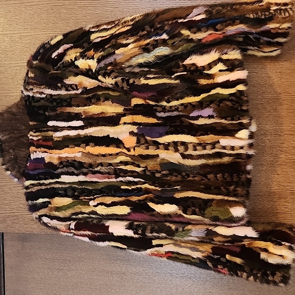 RARE- Mink Fur Multicolour Jacket -vintage - Picture 5 of 13